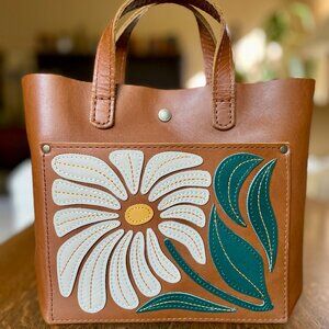 Portland Leather Goods Mini Crossbody Tote Limited Edition Wildflower Honey